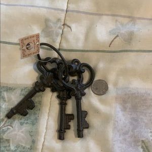 Decorative, metal skeleton keys